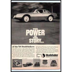 1964 Studebaker Daytona 2 Door Coupe Vintage Print Ad Wall Art Photo Sports Car